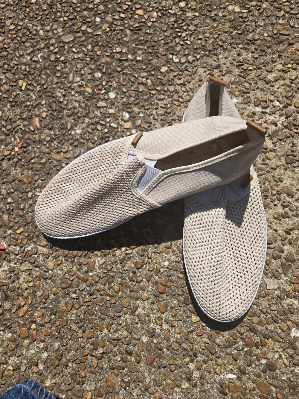 H&M Men's Slip-On Mesh Loafers - Light Beige